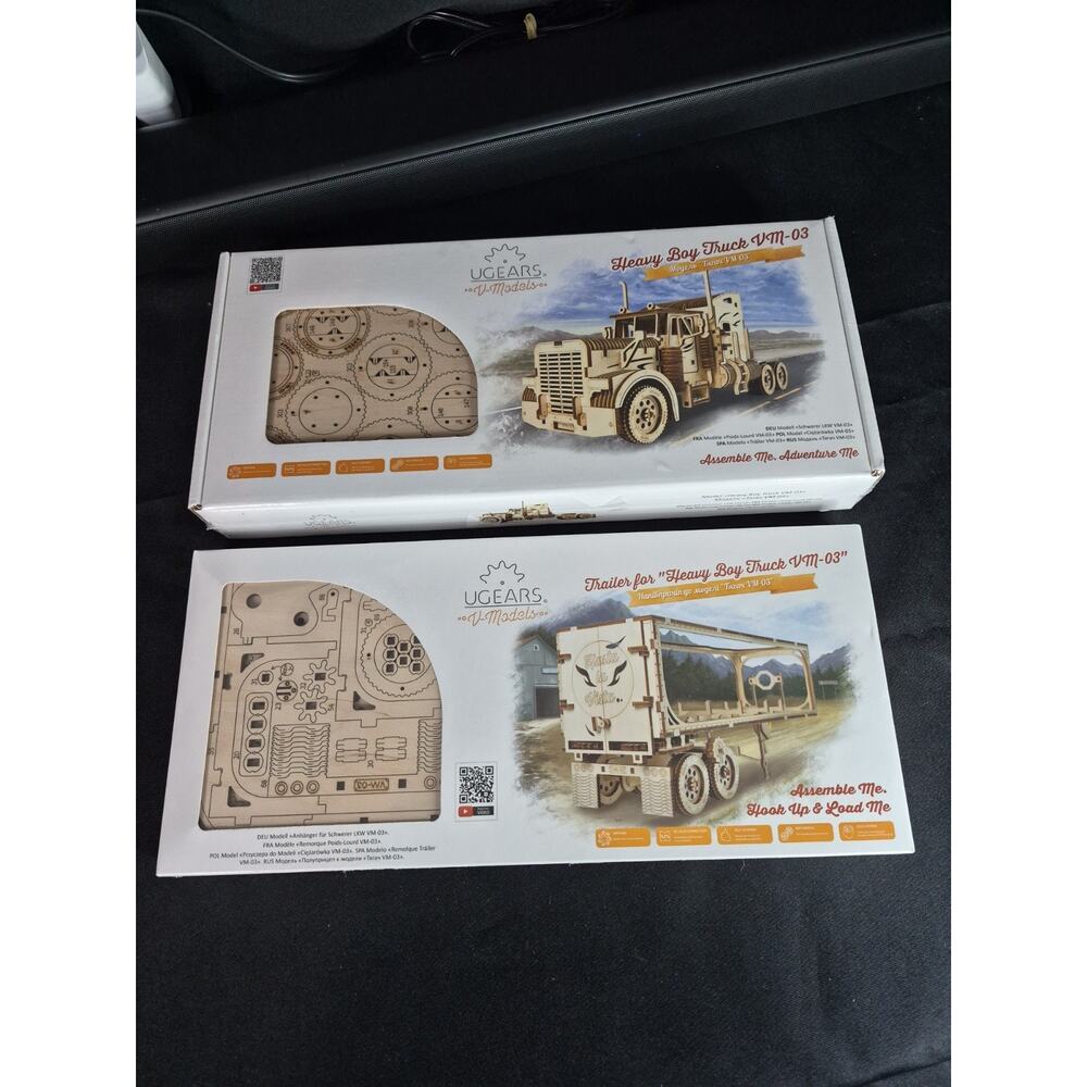 NEW UGears Heavy Boy Truck VM-03 Model Kit And trailer Both Sets New & Sealed